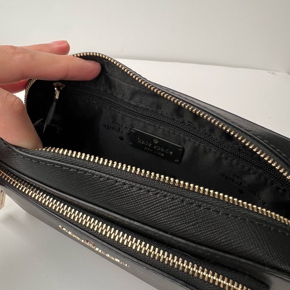 Kate Spade Staci Dual Zip Around Black Crossbody Bag - Picture 9 of 11